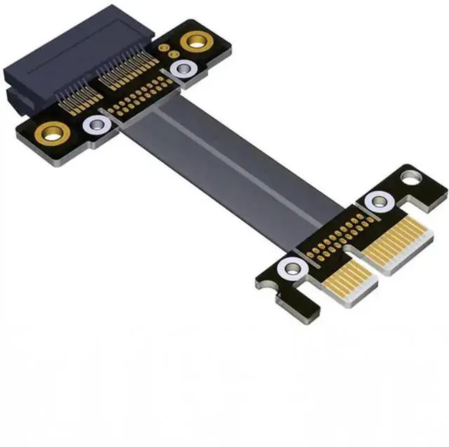 Main image of PCIe X1 to X1 Ribbon Extension Cable, 8Gbps Gold Plated PCI-E Riser Adapter for BTC Mining