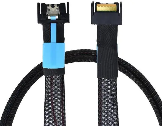 Main image of Gen5 PCIe SFF-8654 MCIO 4i to MCIO 4i Interconnect Cable, 30Gbps High Speed Server Transmission Cord, 0.8 Meter