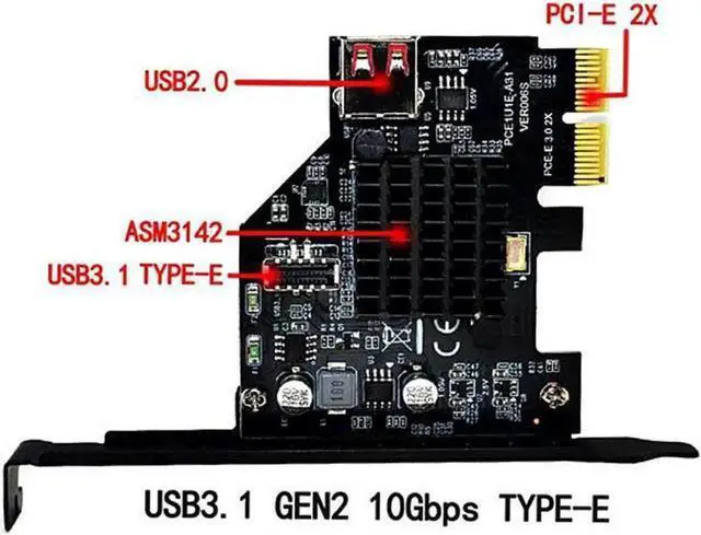 Main image of PCIe Expansion Card with USB3.1 & USB2.0 Ports, Desktop Front Panel USB Socket Adapter for Motherboard