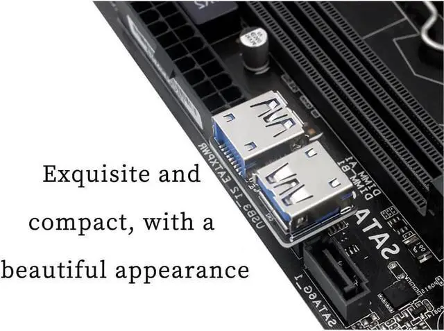 Alt view image 4 of 7 - Motherboard USB3.0 19/20Pin Header to Dual USB A Port Adapter, Male to Female Front Panel USB Splitter Connector for PC Computer Chassis Modding PH22