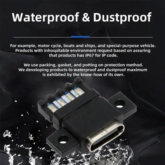 Alt view image 2 of 7 - 5Pcs/Set Screw Mount Type-C Female to 6Pin PCBA Header Socket, DC 5V-20V PD Power DIY OEM Panel Mount USB-C Connector