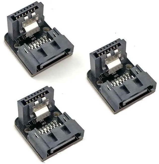 Main image of 3Pcs Forward Reverse 90 Degree PH18 SATA III 7Pin Adapter, 6Gbps Right Angle SATA Connector for Motherboard SSD HDD Wiring