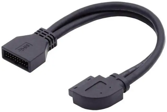 Main image of 90 Degree Right Angle USB3.0 19/20Pin Header Extension Adapter, Male to Female Motherboard Internal USB Port Extender