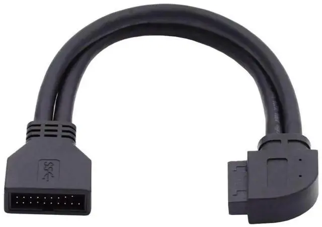 Alt view image 6 of 7 - 90 Degree Right Angle USB3.0 19/20Pin Header Extension Adapter, Male to Female Motherboard Internal USB Port Extender