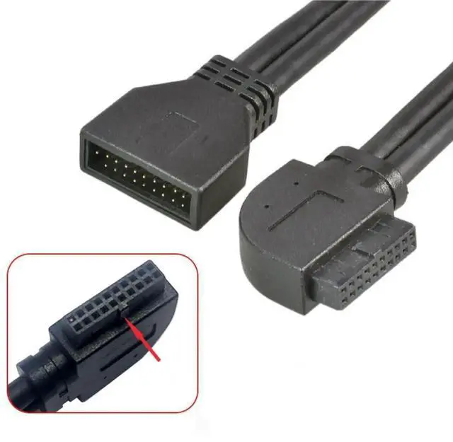 Alt view image 3 of 7 - 90 Degree Right Angle USB3.0 19/20Pin Header Extension Adapter, Male to Female Motherboard Internal USB Port Extender