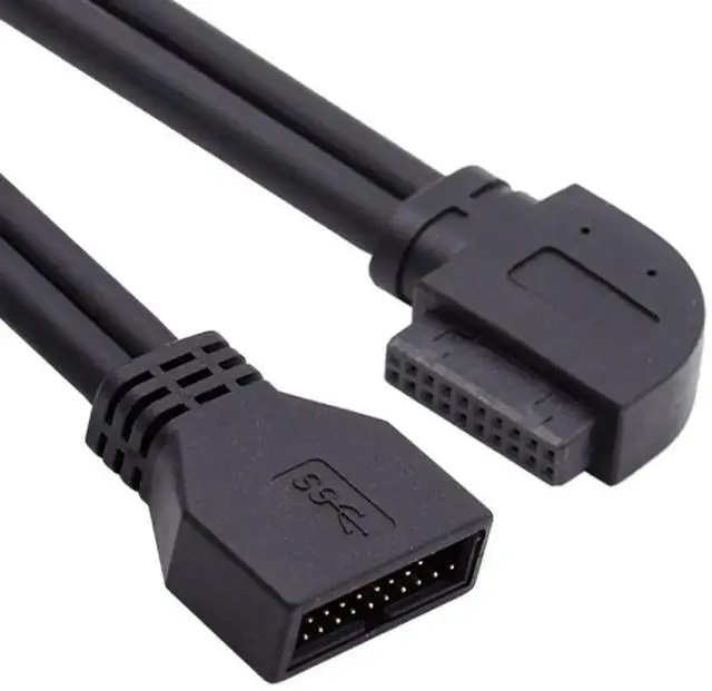 Alt view image 7 of 7 - 90 Degree Right Angle USB3.0 19/20Pin Header Extension Adapter, Male to Female Motherboard Internal USB Port Extender