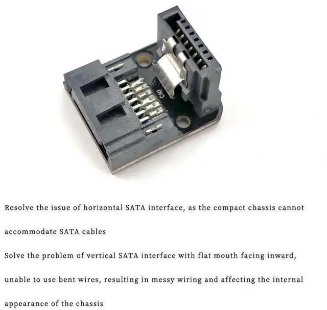 Alt view image 6 of 6 - 1Pc PH18 Forward Reverse 90 Degree SATA III 7Pin Adapter, 6Gbps Right Angle SATA Data Connector for SSD HDD Motherboard Wiring