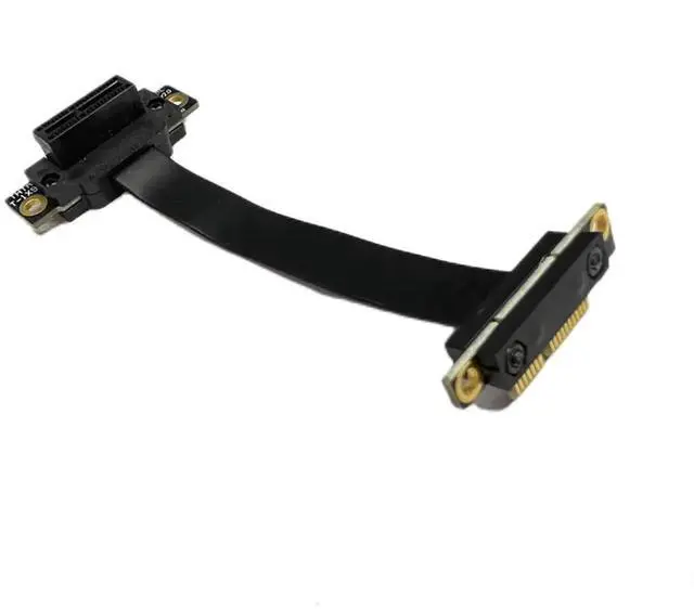 Main image of 15cm Reverse 90 Degree PCIe 3.0 X1 Riser Cable, Flexible PE PCI-E X1 to X1 Extension Cord Gold-Plated for NIC, Sound Card and Low-Power GPU