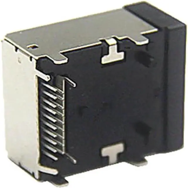 Alt view image 2 of 6 - 90° PCB Mount E-Type 19Pin Female Connector, Shockproof 8K HDMI Automotive-Grade Anti-Vibration Interface