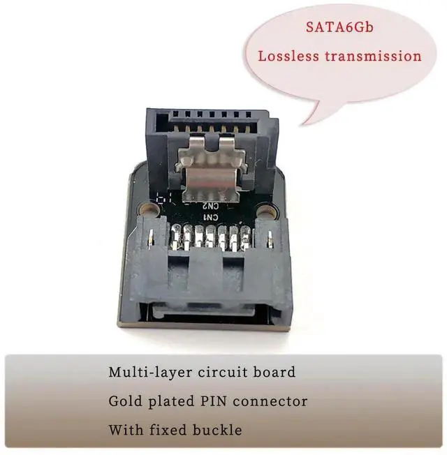 Alt view image 7 of 7 - 3Pcs Reverse 90 Degree PH18 SATA III 7Pin Adapter, 6Gbps Right-Angle SATA Data Connector for Motherboard HDD SSD Wiring