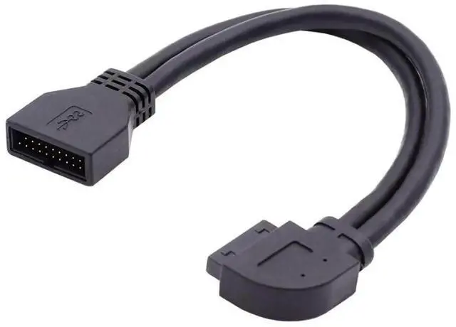 Main image of 90° Left Angle USB3.0 19/20Pin Male to Female Header Extension Adapter, Motherboard Internal USB Port Extender