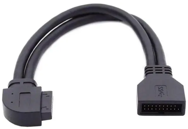 Alt view image 6 of 7 - 90° Left Angle USB3.0 19/20Pin Male to Female Header Extension Adapter, Motherboard Internal USB Port Extender