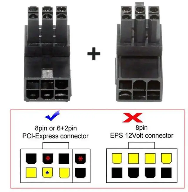 Alt view image 6 of 7 - 2 Pack 90 Degree Angled ATX 6Pin GPU Power Adapter, Right-Angle PCIe 6Pin Graphics Card Power Converter