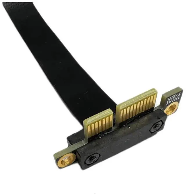Alt view image 6 of 7 - 5cm Reverse 90 Degree PCIe 3.0 X1 Riser Extension Cable, Flexible PE PCI-E X1 to X1 Cord Gold-Plated for NIC, Sound Card & Low-Power GPU