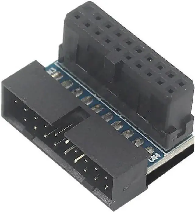 Alt view image 2 of 6 - 3 Pack PH19B Black 90 Degree Right Angle USB3.0 Header Adapter, Vertical 19/20Pin to Horizontal Bend Connector for PC Chassis Cable Management