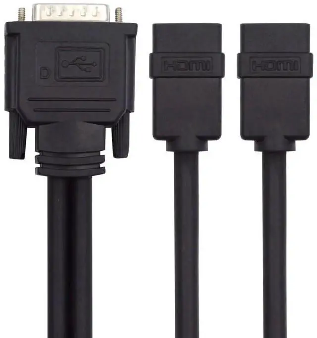 Alt view image 7 of 7 - DMS-59 to Dual HDMI 1.4 Splitter Cable, DMS59 1-in-2-out Video Extension Cord for PC Graphics Card Dual Monitor Setup