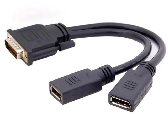 Alt view image 2 of 6 - DMS-59 to Dual DisplayPort Splitter Cable, 1-in-2-out Video Cord for Graphics Card Dual Monitor Setup