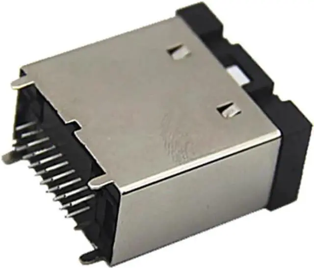 Alt view image 2 of 6 - 180° Straight Type-E 19Pin Female Board-Mount Adapter, 8K HDMI-Compatible Anti-Vibration Connector for Automotive & Industrial Use
