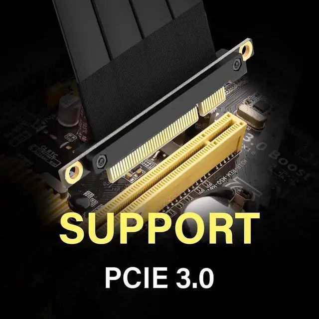 Alt view image 4 of 7 - 25cm 90° Female End PCIe 3.0 X8 Male to Female Riser Cable, PCI-E X8 High-Speed Expansion Cord for Server & Industrial PCI Cards