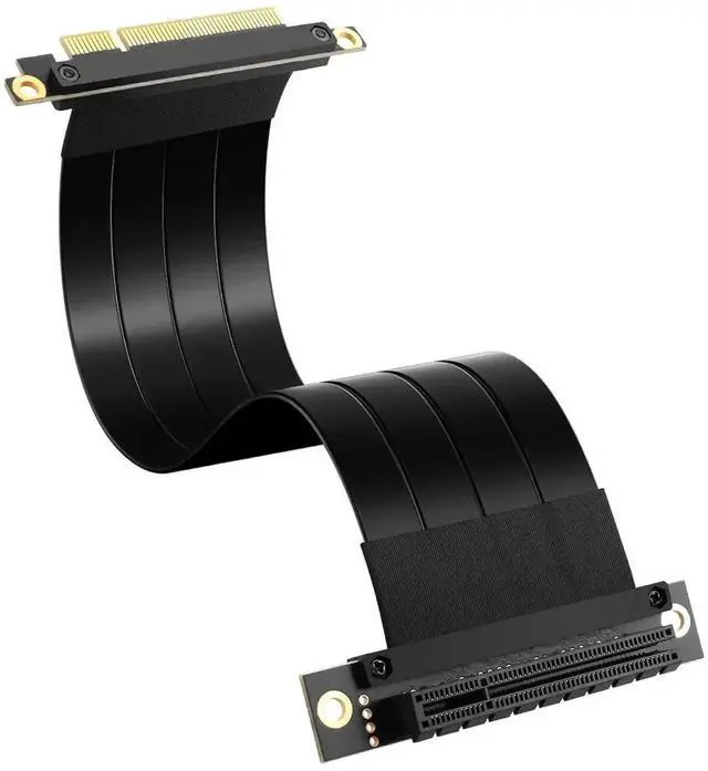 Main image of 25cm Dual 90-Degree PCIe 3.0 X8 Male to Female Shielded Riser Cable, Right-Angle PCI-E X8 Extension Cord for Industrial Cards & Server Hardware