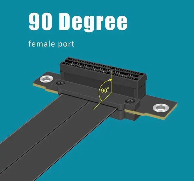 Alt view image 4 of 7 - 100mm PCIe 4.0 X4 Shielded Riser Cable, PCI-E X4 Male to Female Extension Cord for M.2 Adapter, WiFi, Sound & PCIe Expansion Cards