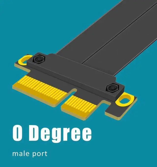 Alt view image 5 of 7 - 100mm PCIe 4.0 X4 Shielded Riser Cable, PCI-E X4 Male to Female Extension Cord for M.2 Adapter, WiFi, Sound & PCIe Expansion Cards