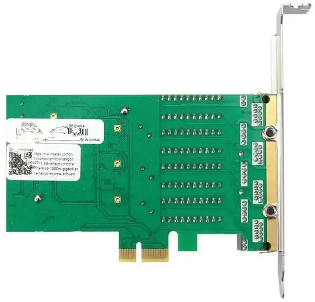 Main image of Quad-Port Gigabit PCIe x1 NIC | Realtek RTL8111H 4×RJ45 10/100/1000Mbps PCI Express Ethernet LAN Adapter for Desktop & NAS