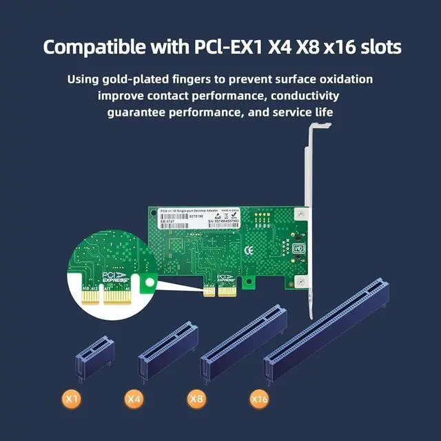 Alt view image 6 of 7 - EXPI9301CT Single Port Gigabit PCIe x1 NIC | Intel 82574L Controller RJ45 10/100/1000Mbps Server/Desktop Ethernet Card, PXE Diskless Boot Supported