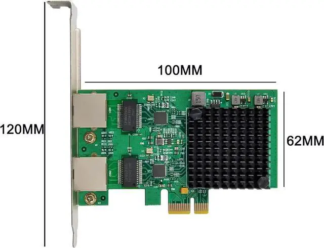 Alt view image 2 of 7 - Dual Port 2.5G PCIe X1 Network Card with Realtek RTL8125B Chip, 2.5G/1G/100Mbps RJ45 Ethernet NIC PCI Express LAN Adapter for Desktop PC NAS Router