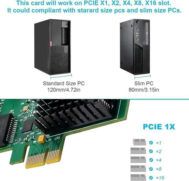 Alt view image 5 of 7 - Dual Port 2.5G PCIe X1 Network Card with Realtek RTL8125B Chip, 2.5G/1G/100Mbps RJ45 Ethernet NIC PCI Express LAN Adapter for Desktop PC NAS Router