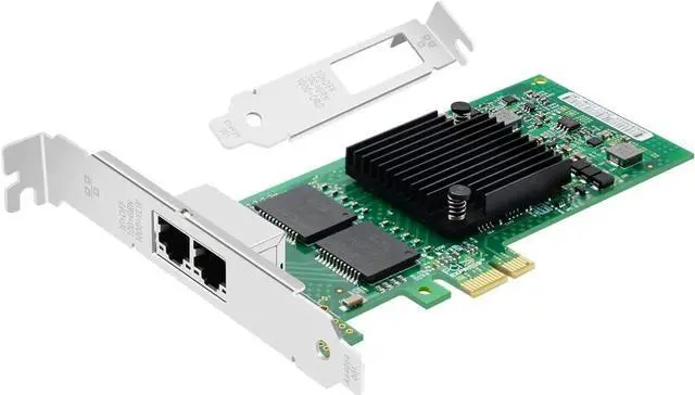 Main image of Dual RJ45 PCIe X1 Gigabit Server NIC with Intel I350-AM2 Chip, I350-T2 Equivalent 2-Port 10/100/1000Mbps LAN Adapter, Supports Windows, Windows Server, Linux, Ubuntu & FreeBSD