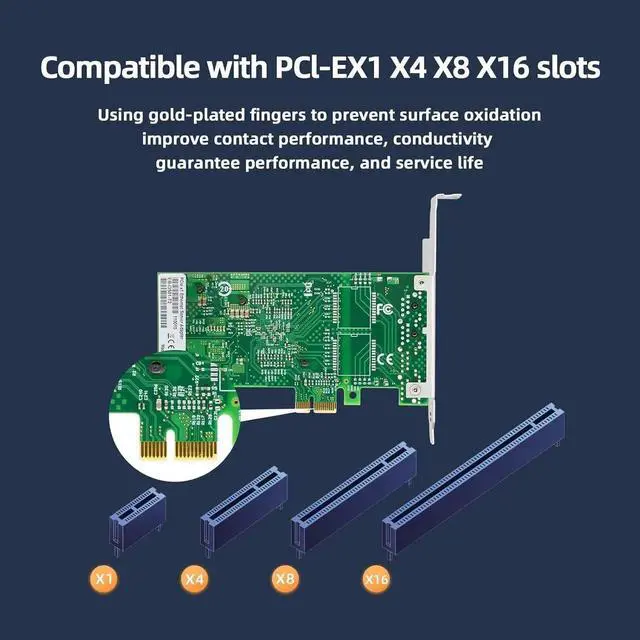 Alt view image 4 of 7 - Dual RJ45 PCIe X1 Gigabit Server NIC with Intel I350-AM2 Chip, I350-T2 Equivalent 2-Port 10/100/1000Mbps LAN Adapter, Supports Windows, Windows Server, Linux, Ubuntu & FreeBSD