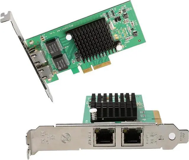 Alt view image 4 of 7 - Dual-Port PCIe X4 Gigabit Server NIC, Intel I350-T2 Chip 2×RJ45 10/100/1000Mbps Ethernet Adapter, Supports Windows, Windows Server, Linux, FreeBSD & DOS