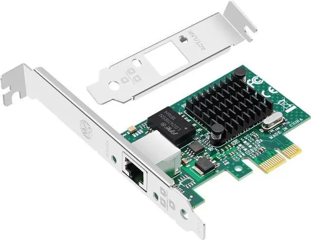 Main image of Single-Port PCIe X1 Gigabit Ethernet NIC, Broadcom BCM5751 Chip RJ45 10/100/1000Mbps Desktop Network Adapter, Built-in PXE ROM for Diskless Boot, Compatible with Windows & Linux
