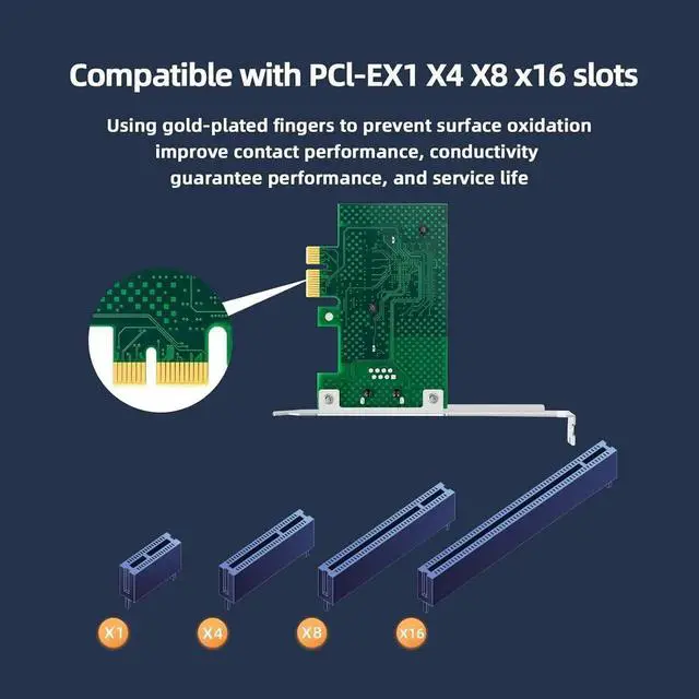 Alt view image 2 of 7 - Single-Port PCIe X1 Gigabit Ethernet NIC, Broadcom BCM5751 Chip RJ45 10/100/1000Mbps Desktop Network Adapter, Built-in PXE ROM for Diskless Boot, Compatible with Windows & Linux