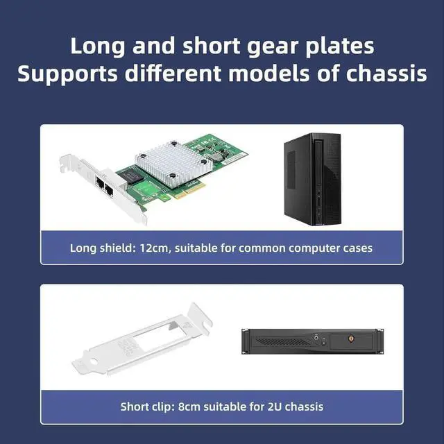 Alt view image 4 of 7 - Dual-Port PCIe X4 Gigabit Server NIC, Net-Swift WX1860-T2 Controller 2×RJ45 10/100/1000Mbps Ethernet Adapter, Compatible with Windows Server, CentOS, RHEL, Ubuntu & SLES Linux