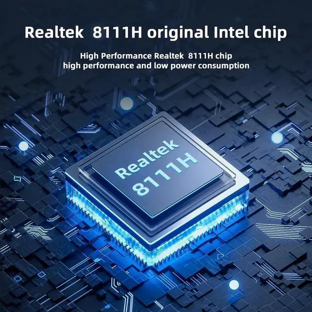 Alt view image 2 of 7 - Single-Port PCIe X1 Gigabit NIC, Realtek RTL8111H RJ45 10/100/1000Mbps Ethernet Adapter with Full & Low Profile Brackets for Desktop PC and Entry Server