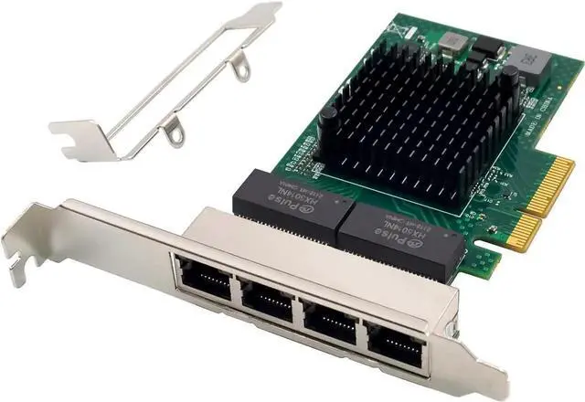 Main image of BCM5719-4P Quad Port Gigabit PCIe Server NIC, Broadcom NetXtreme BCM5719 Chip 4×RJ45 10/100/1000Mbps Ethernet Adapter, Full/Low Profile Bracket, PXE/WOL/SR-IOV Supported for Windows Server Linux Ubunt