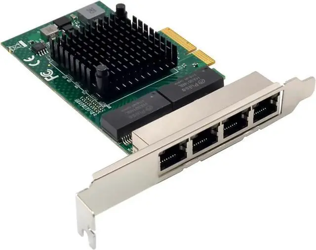Alt view image 4 of 7 - BCM5719-4P Quad Port Gigabit PCIe Server NIC, Broadcom NetXtreme BCM5719 Chip 4×RJ45 10/100/1000Mbps Ethernet Adapter, Full/Low Profile Bracket, PXE/WOL/SR-IOV Supported for Windows Server Linux Ubunt