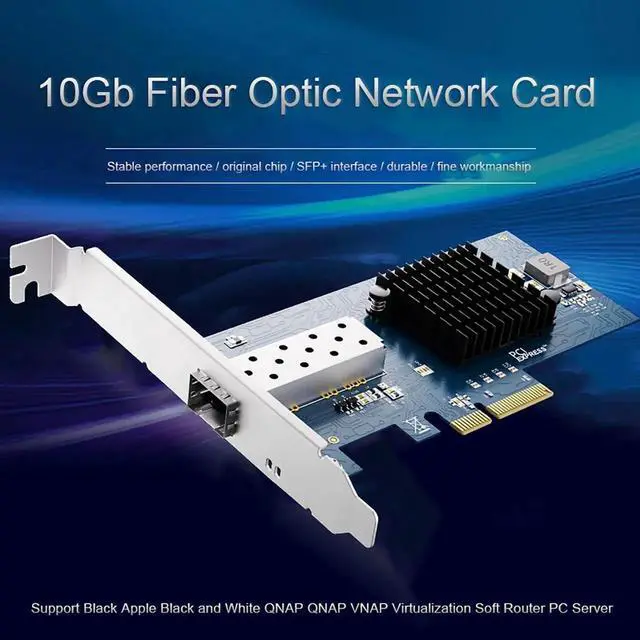 Alt view image 7 of 7 - X520-DA1 Single Port 10G SFP+ PCIe 2.0 x8 NIC, Intel 82599EN Controller Open SFP+ 10Gbps Fiber Ethernet Adapter, Full & Low Profile Brackets for Windows Server Linux VMware ESXi