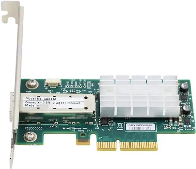 Alt view image 4 of 4 - MCX311A-XCAT ConnectX-3 EN Single Port 10G SFP+ PCIe 3.0 x8 NIC, Mellanox 10GbE Open SFP+ Ethernet Adapter with RDMA/SR-IOV, Full & Low Profile Brackets for Windows Server Linux VMware ESXi