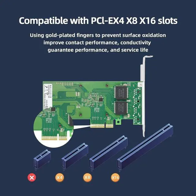 Alt view image 6 of 7 - PCIe 2.1 x4 Quad Port Gigabit Server NIC, Domestic WX1860-T4 Controller 4×RJ45 10/100/1000Mbps Ethernet Adapter, Full & Low Profile Bracket for Windows Server CentOS RHEL Ubuntu SLES Linux Virtualizat