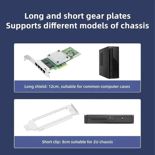 Alt view image 4 of 7 - PCIe 2.1 x4 Quad Port Gigabit Server NIC, Domestic WX1860-T4 Controller 4×RJ45 10/100/1000Mbps Ethernet Adapter, Full & Low Profile Bracket for Windows Server CentOS RHEL Ubuntu SLES Linux Virtualizat