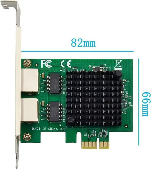 Alt view image 3 of 7 - Dual Port 2.5GBase-T PCIe 3.1 x1 Network Adapter, Intel I225-V / I226-V Controller RJ45 NIC Card 2500/1000/100Mbps Multi-Gigabit Ethernet Card with Full & Low Profile Bracket for Windows 10/11 Linux N