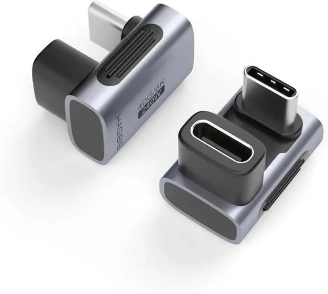 Main image of 2 Pack 180 Degree USB-C Male to Female U Shape Adapter, 240W PD 40Gbps USB4 8K@60Hz Video Converter Compatible with Thunderbolt 4/3, Steam Deck, ROG Ally, Switch, MacBook, iPhone 15/16 Pro Max