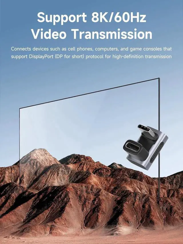 Alt view image 7 of 7 - 2 Pack 180 Degree USB-C Male to Female U Shape Adapter, 240W PD 40Gbps USB4 8K@60Hz Video Converter Compatible with Thunderbolt 4/3, Steam Deck, ROG Ally, Switch, MacBook, iPhone 15/16 Pro Max
