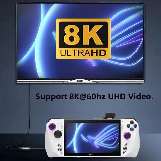 Alt view image 4 of 7 - 2 Pack 180 Degree U Shape USB-C Male to Female Extension Adapter, 20Gbps Data 140W PD Fast Charge 8K@60Hz Video Converter for Steam Deck, ROG Ally, Nintendo Switch