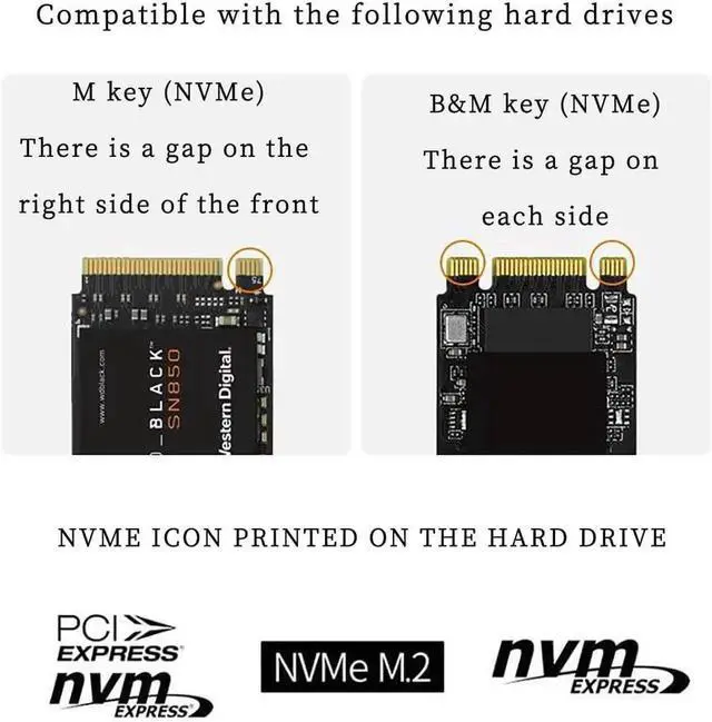 Alt view image 5 of 7 - PH811S-AC M.2 NVMe 2230 SSD Enclosure, USB3.2 Gen2 10Gbps Portable External SSD Case with Built-in USB-A + USB-C Dual Plug for Laptop, PC, Android Phone & Steam Deck