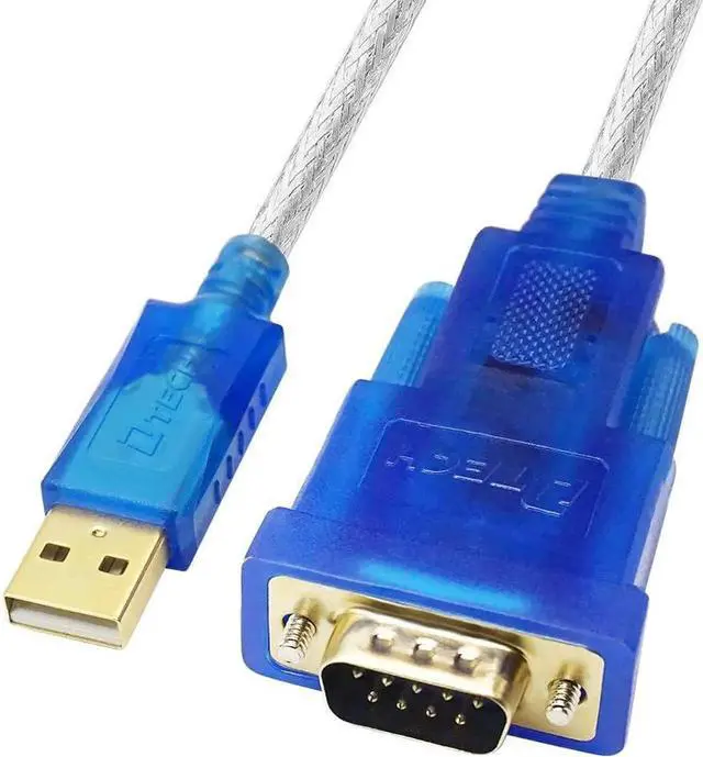 Main image of DTech USB to RS232 DB9 Male Serial Adapter Cable, Genuine FTDI FT232RL Chip, 1.5FT USB2.0 to 9Pin COM Port Converter Compatible with Windows11/10/8/7, Mac OS & Linux