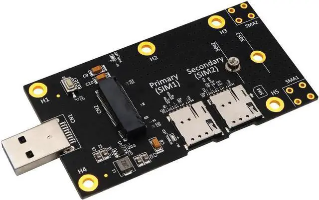 Main image of M.2 NGFF Key B to USB3.0 Adapter with Dual Nano SIM Slots, Fit 3042/3052 3G/4G/5G WWAN & WiFi M.2 Modules